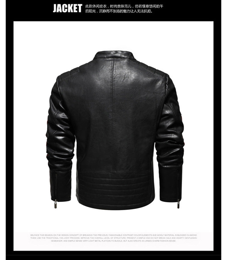 Zipper Leather Jacket for Men