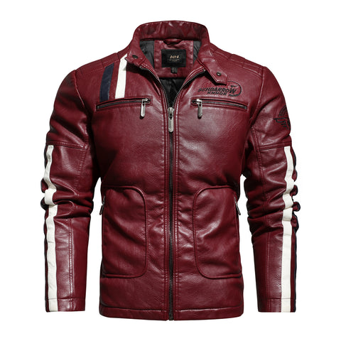 Zipper Leather Jacket for Men