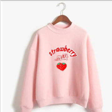 Strawberry Milk Printed Sweatshirt Women 