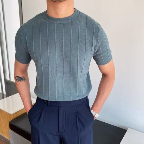 Off White Knitted T-Shirt Men's