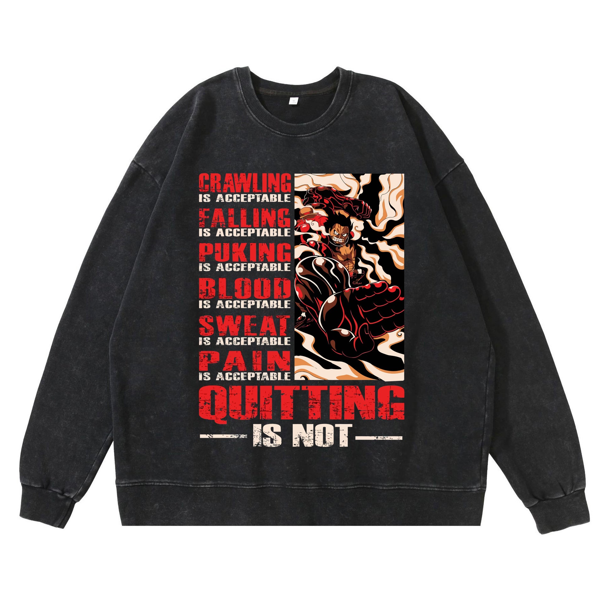 Hip Hop Anime Print Sweatshirt Men