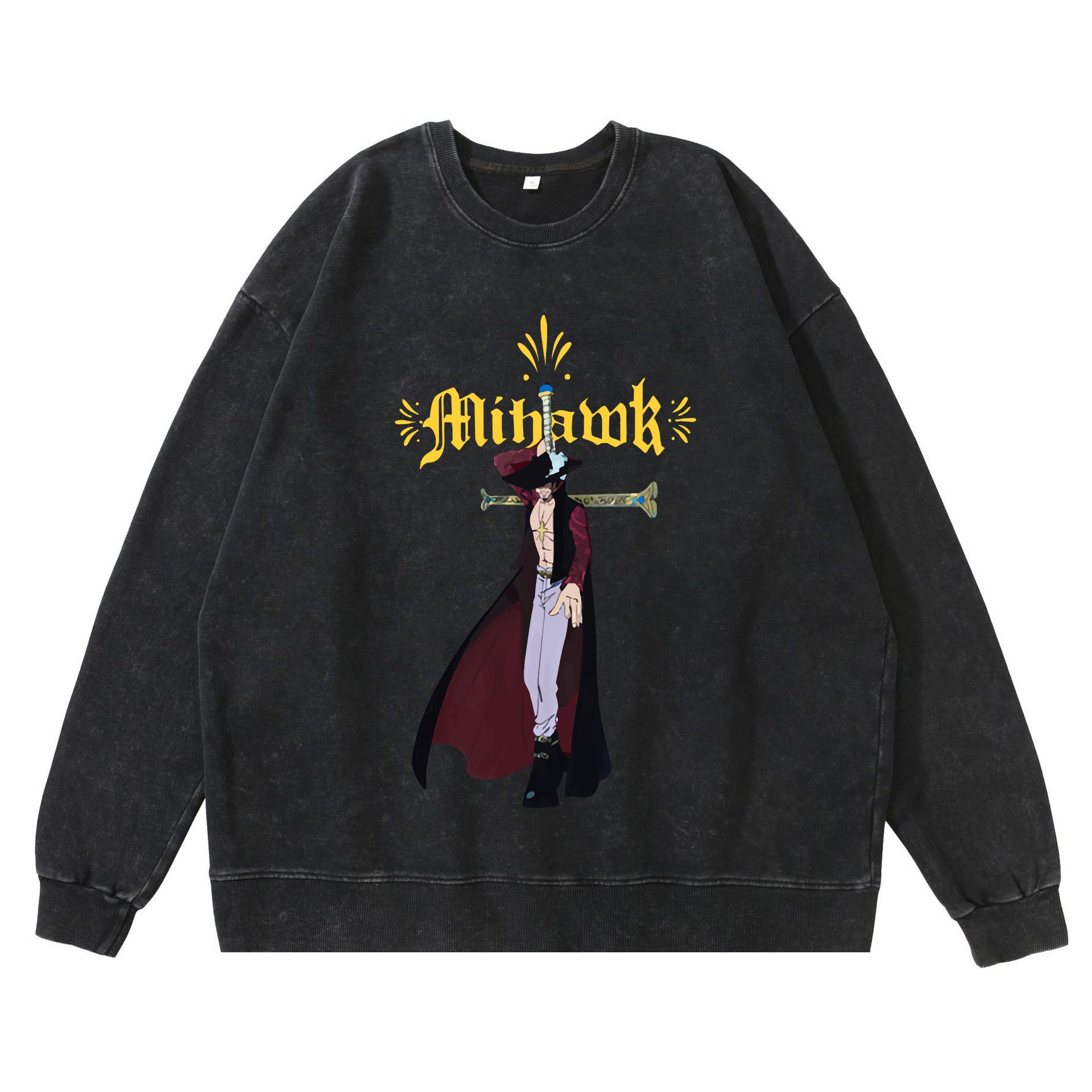 Hip Hop Anime Print Sweatshirt Men