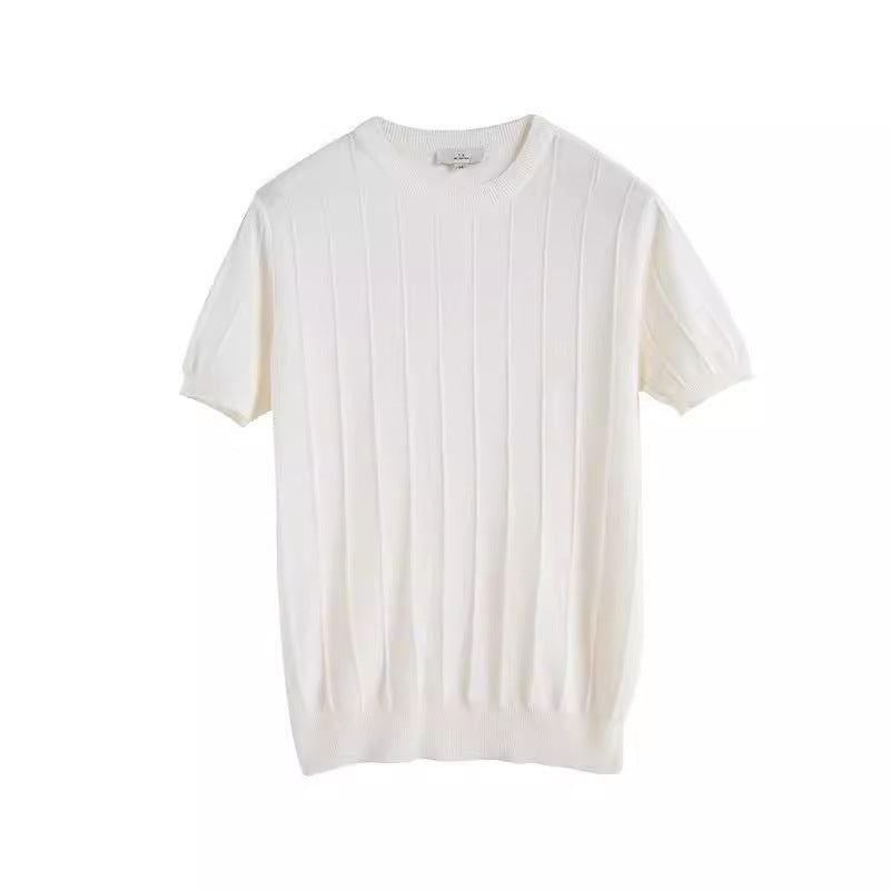 Light luxury knitted T-shirt Men's 