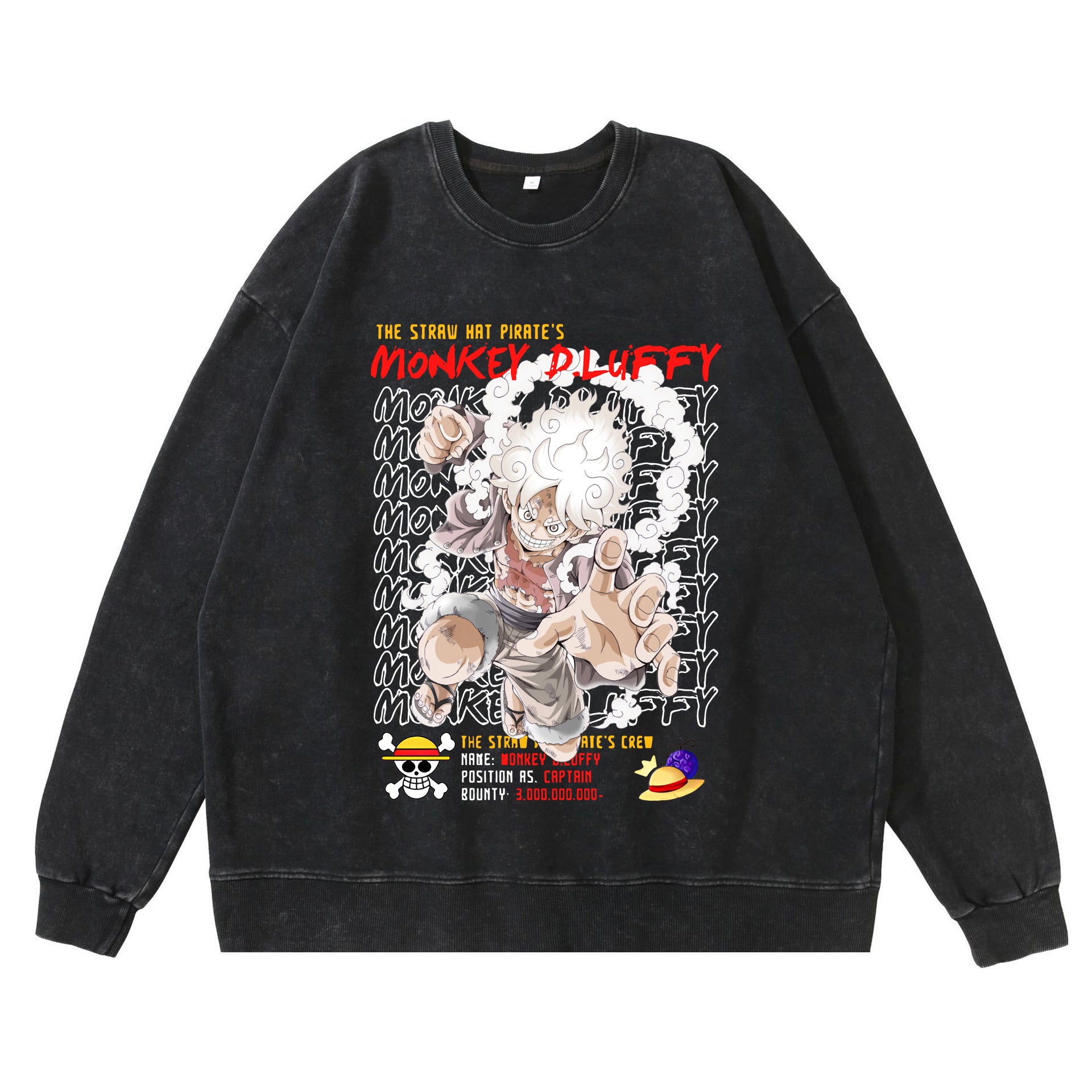 Hip Hop Anime Print Sweatshirt Men