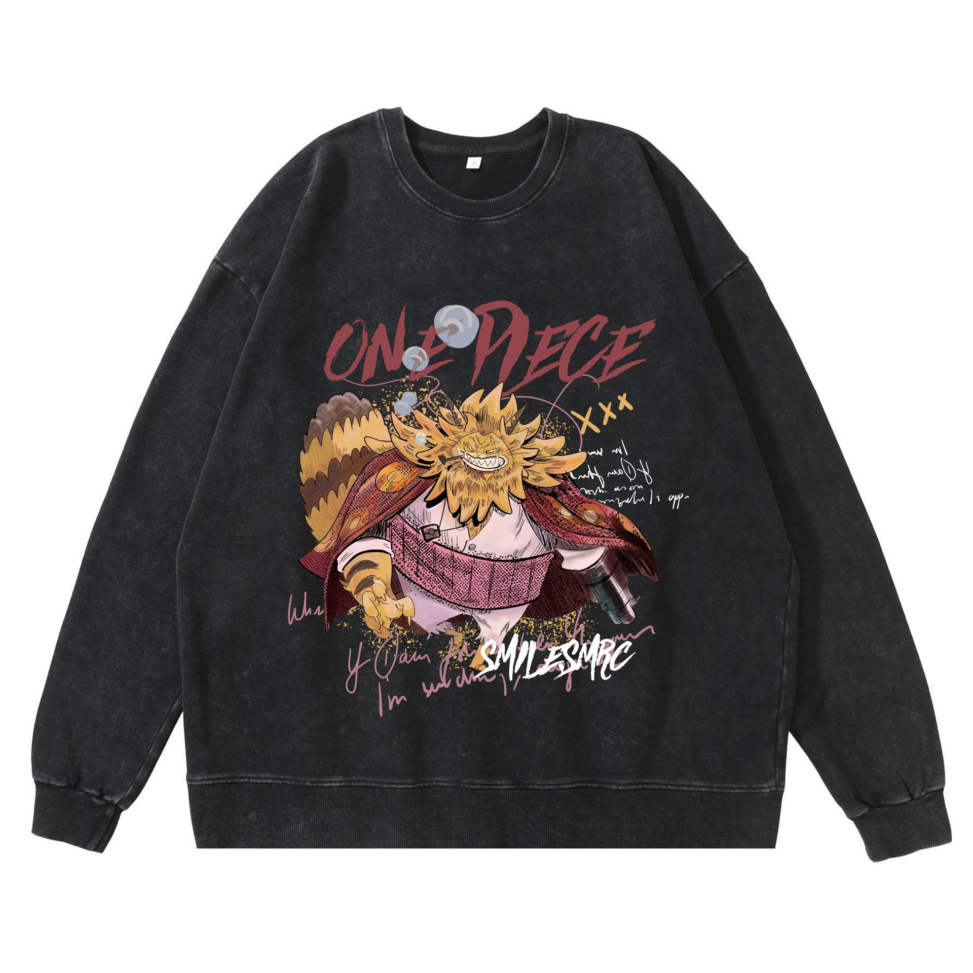 Hip Hop Anime Print Sweatshirt Men