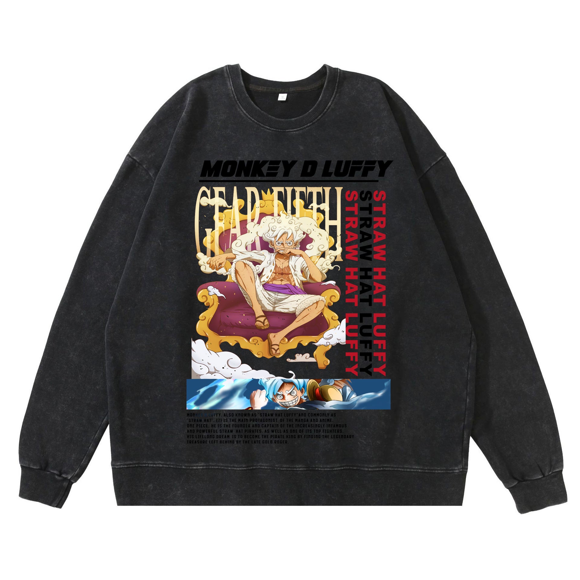 Hip Hop Anime Print Sweatshirt Men