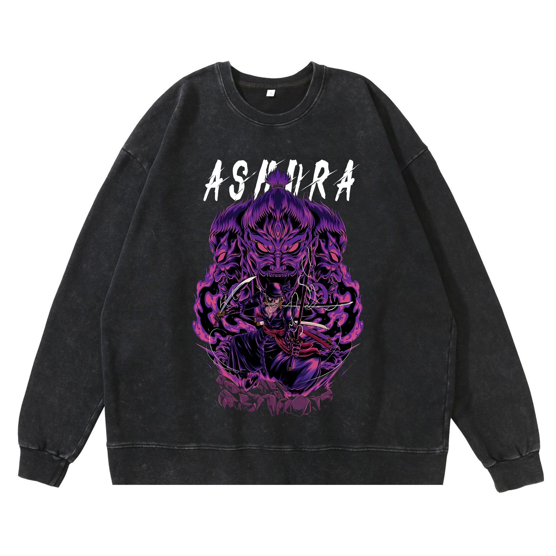 Hip Hop Anime Print Sweatshirt Men