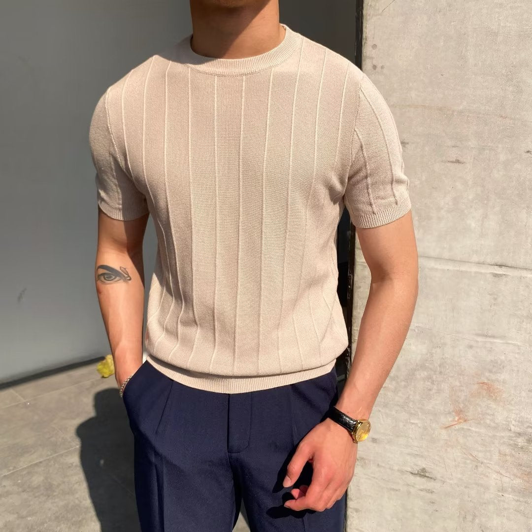 Off White Knitted T-Shirt Men's