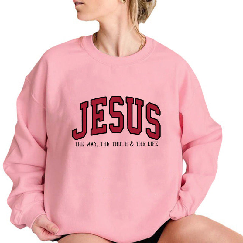 Jesus Printed Sweatshirt Women