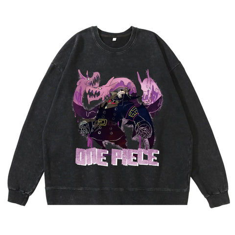 Hip Hop Anime Print Sweatshirt Men