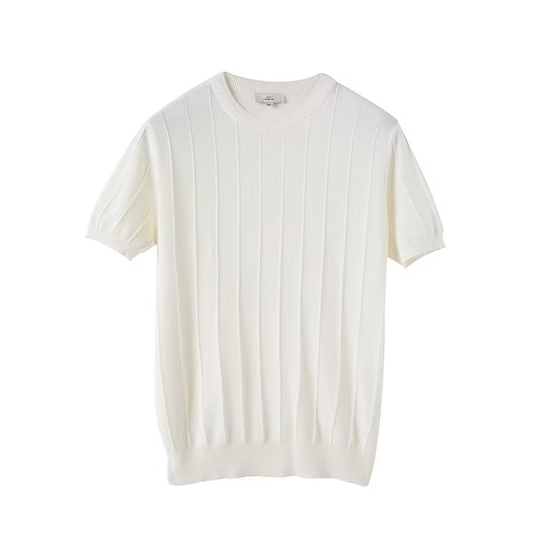 Off White Knitted T-Shirt Men's