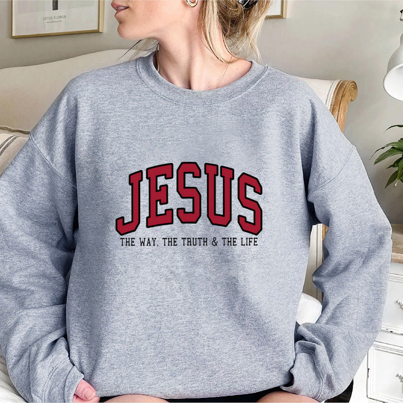 Jesus Printed Sweatshirt Women