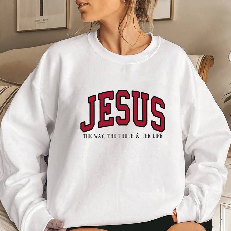 Jesus Printed Sweatshirt Women