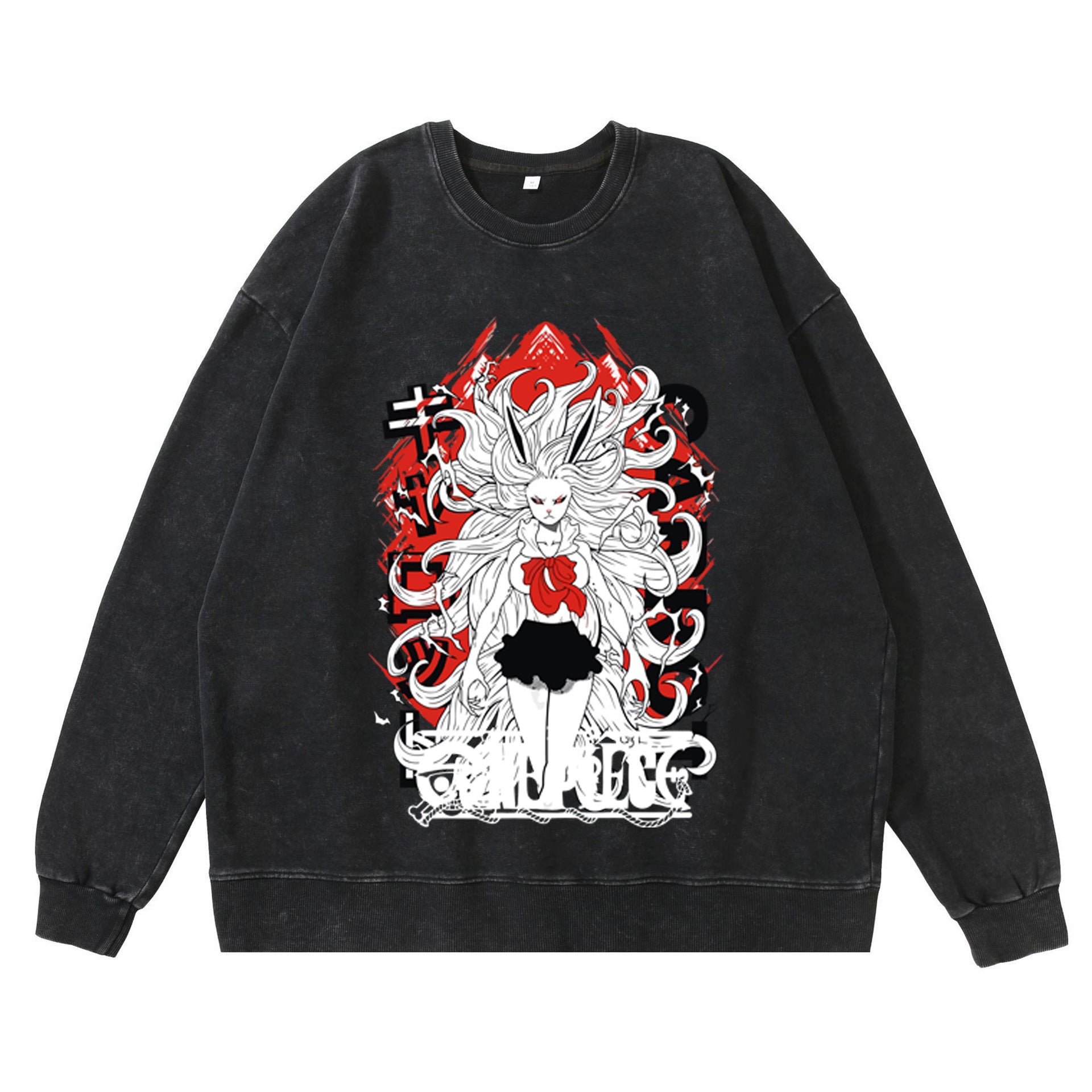 Hip Hop Anime Print Sweatshirt Men