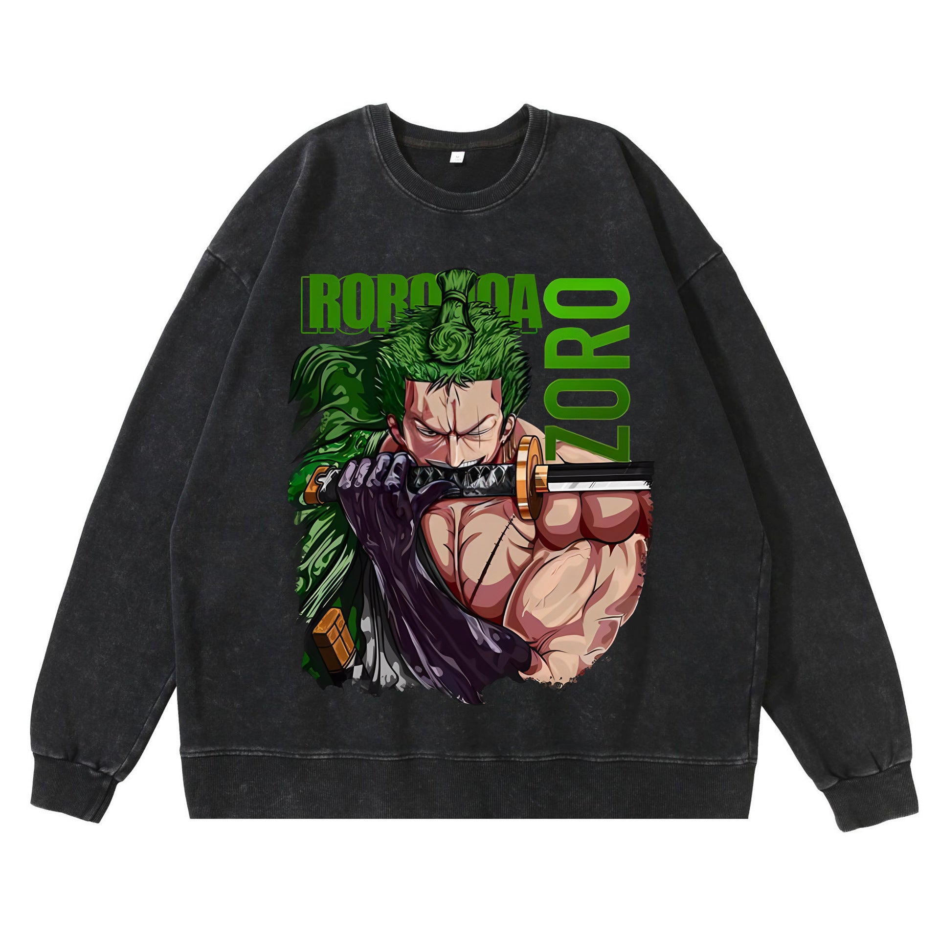 Hip Hop Anime Print Sweatshirt Men