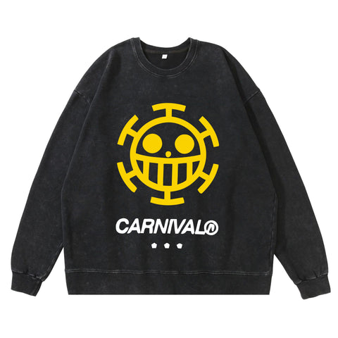 Hip Hop Anime Print Sweatshirt Men