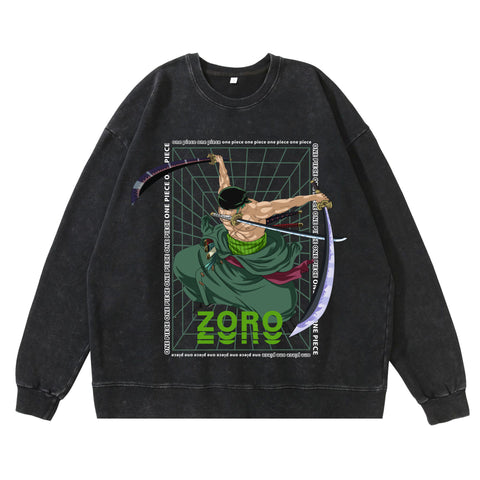 Hip Hop Anime Print Sweatshirt Men