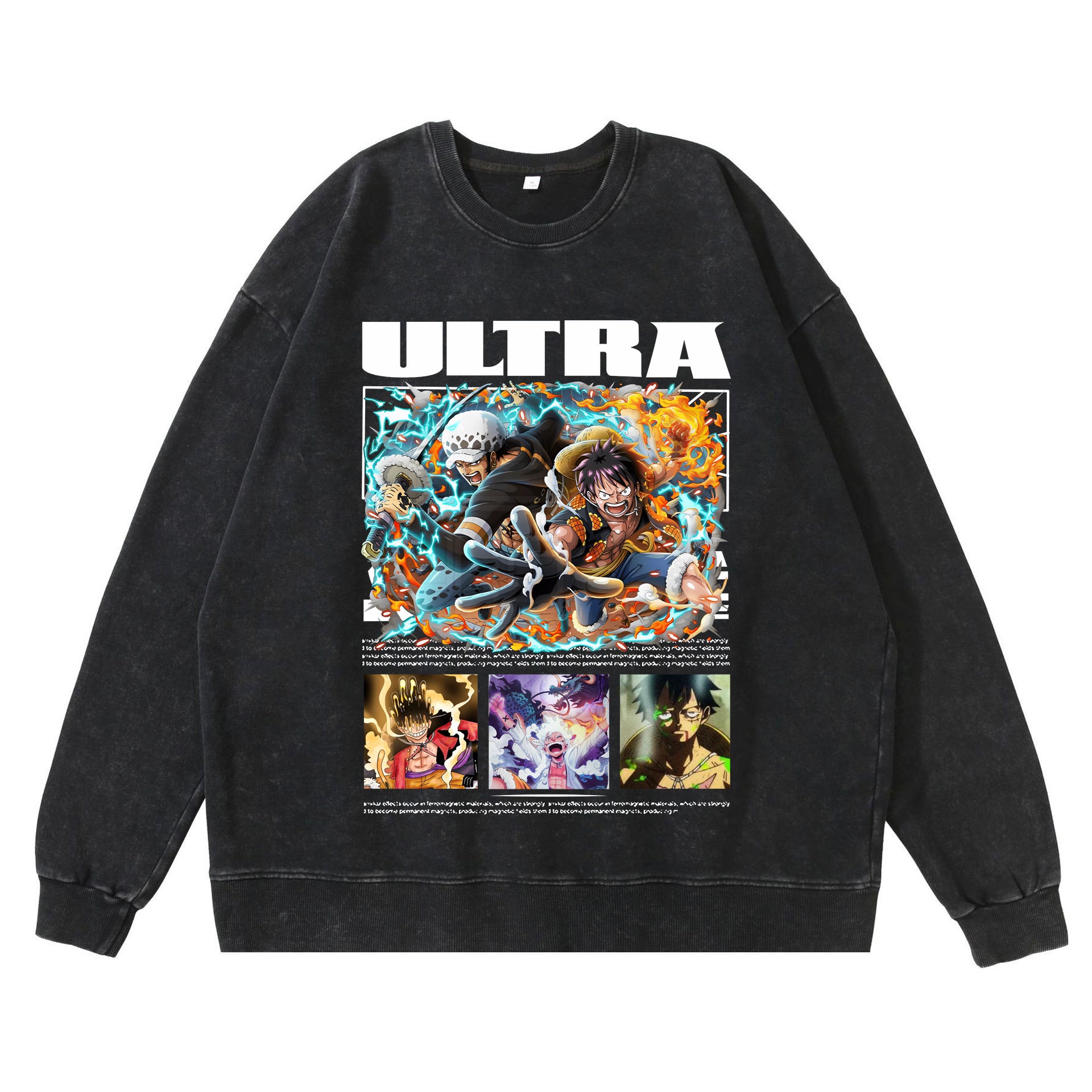 Hip Hop Anime Print Sweatshirt Men