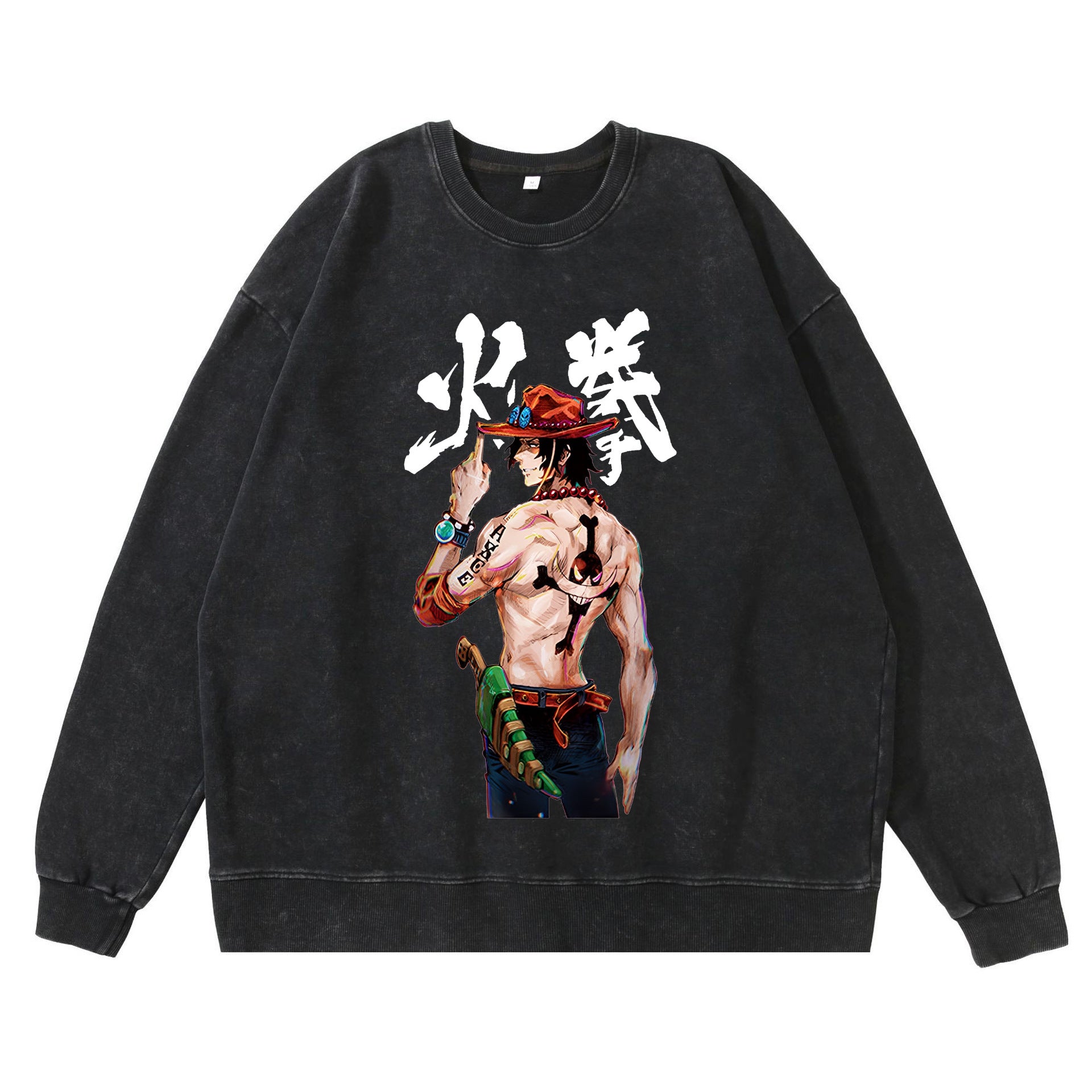 Hip Hop Anime Print Sweatshirt Men