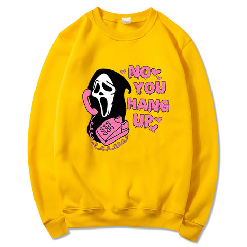 No You Hang Up Crewneck Sweatshirt Women Retro Scream