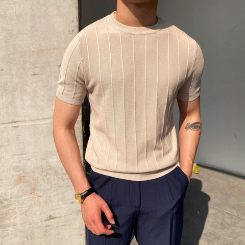 Light luxury knitted T-shirt Men's 