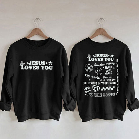 Letter Printing Large Size Fleece Sweatshirt Women's