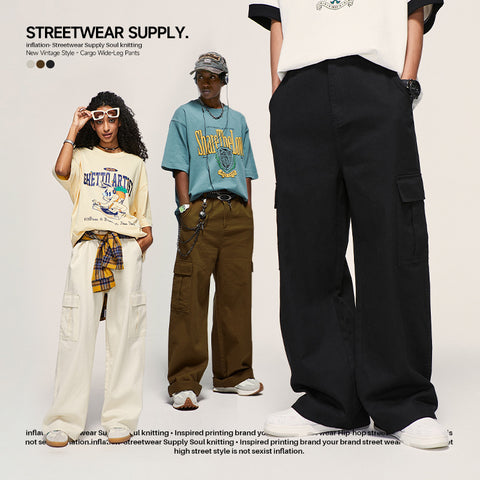 Loose Wide Leg Men Cargo Pant 