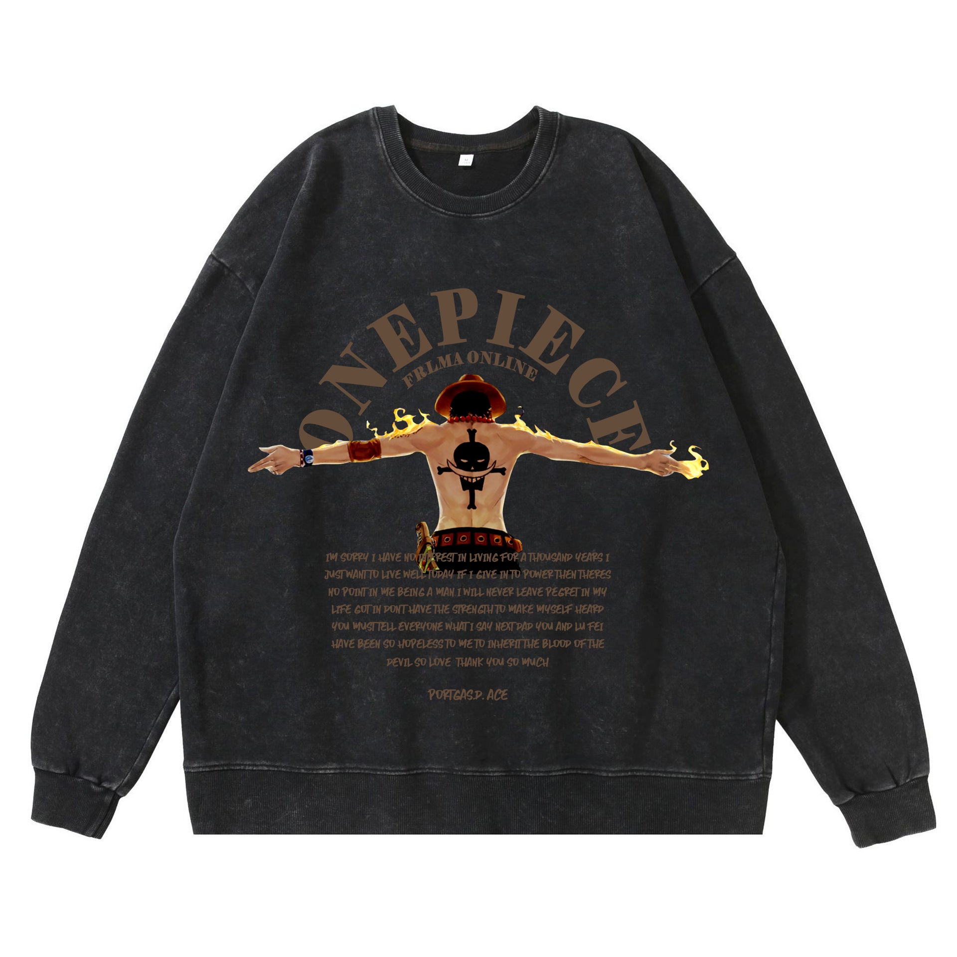 Hip Hop Anime Print Sweatshirt Men