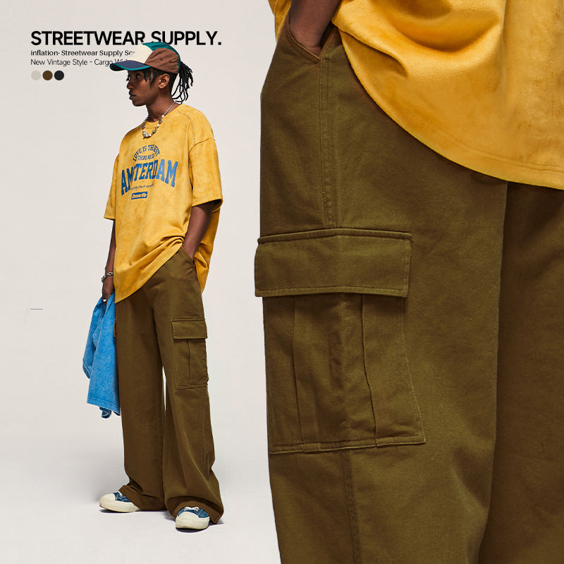 Loose Wide Leg Men Cargo Pant 