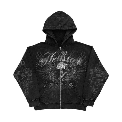  Printed Zipper Hoodie for Men