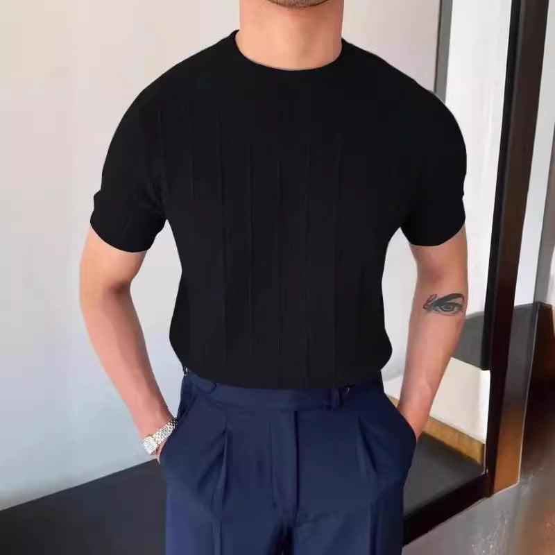 Light luxury knitted T-shirt Men's 