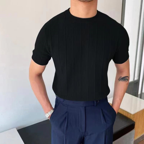 Light luxury knitted T-shirt Men's 