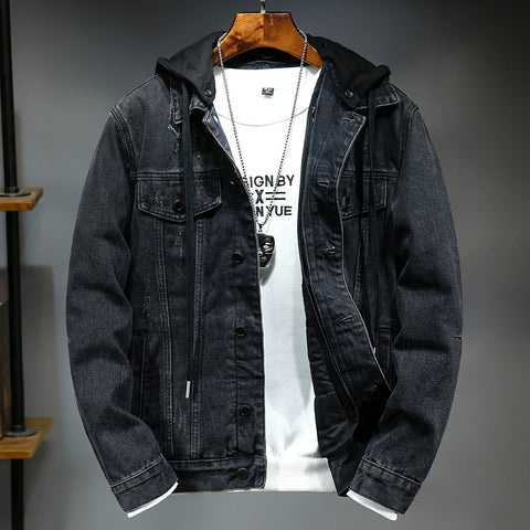  Blue Cotton Denim Jacket Men