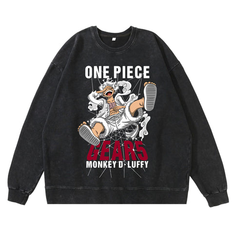 Hip Hop Anime Print Sweatshirt Men