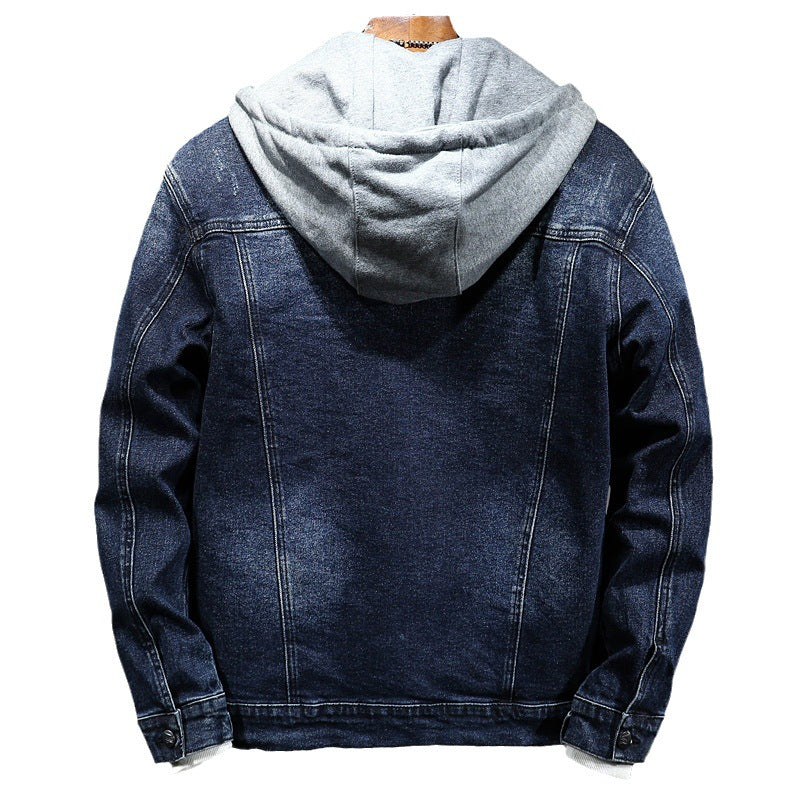  Blue Cotton Denim Jacket Men