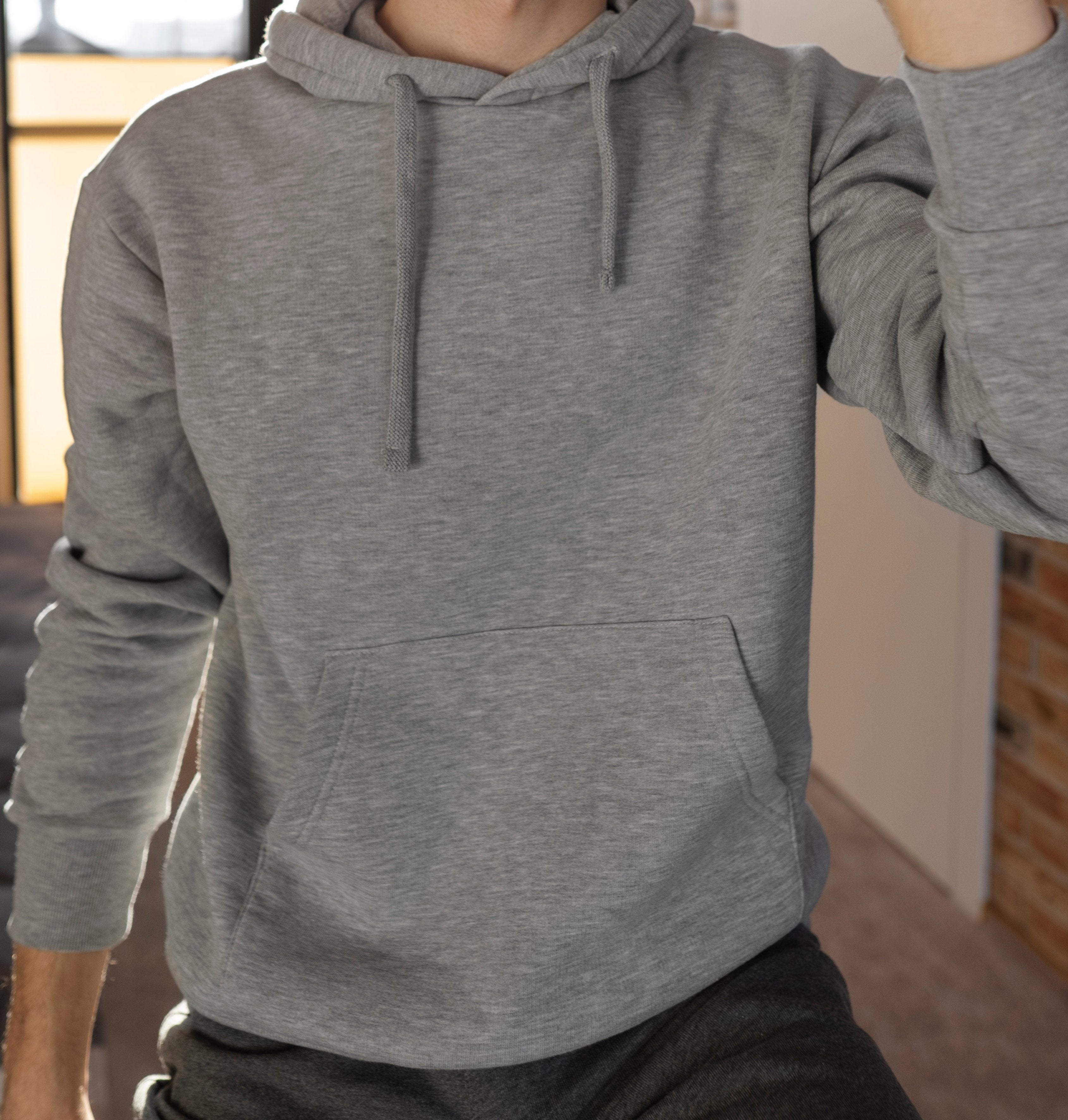 grey hoodie